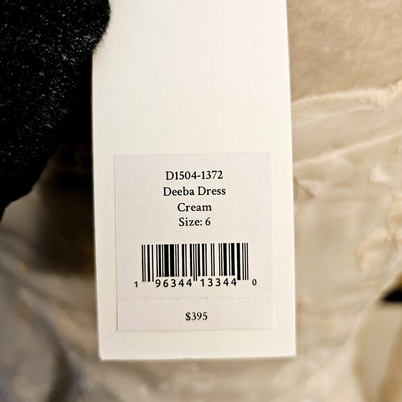 NWT Loveshackfancy Deeba Embroidered Chiffon Cream Mini Dress $395 Sz 6 - Picture 11 of 13